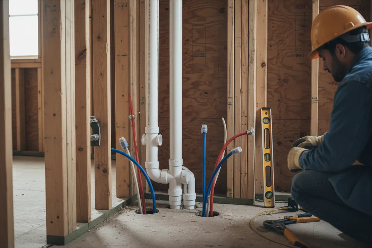 Drain and supply rough-in during Drain Cleaning in Park City